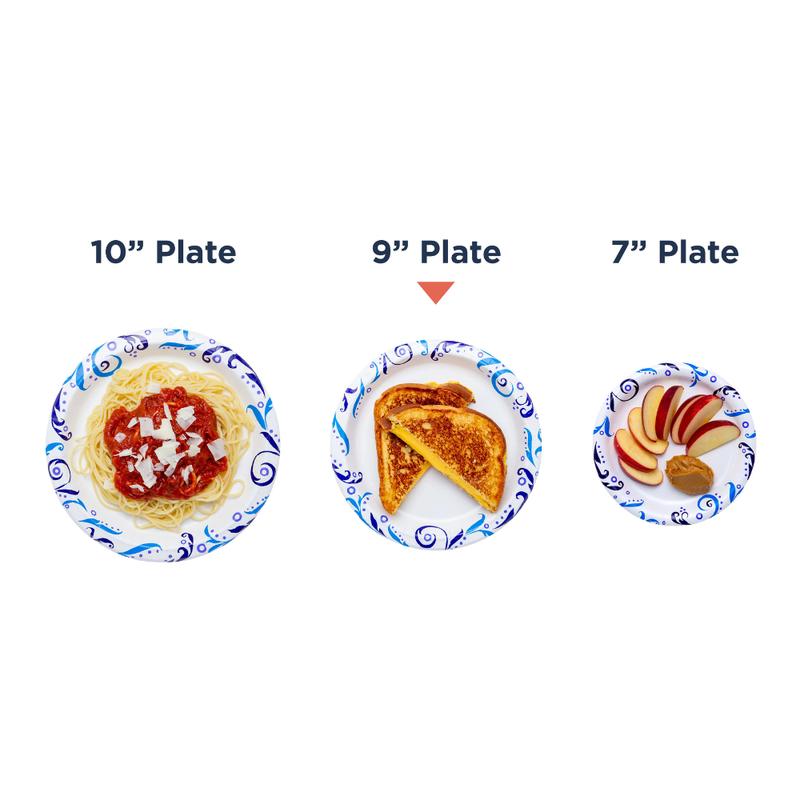 100-Count Everyday Disposable Paper Plates, 8.5 Inches - Durable and Convenient for Any Meal