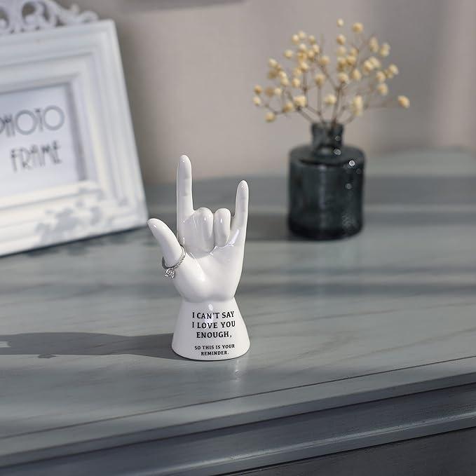 Hand Ring Holder-Mother's Day Gifts-Valentines's Day Gifts for Her,Girlfriend,Women,Mom,Nana-I Love You Gifts for Boyfriend,Him-I Can't say I Love You Enough,So This is Your Reminder (X0038VWD1N)