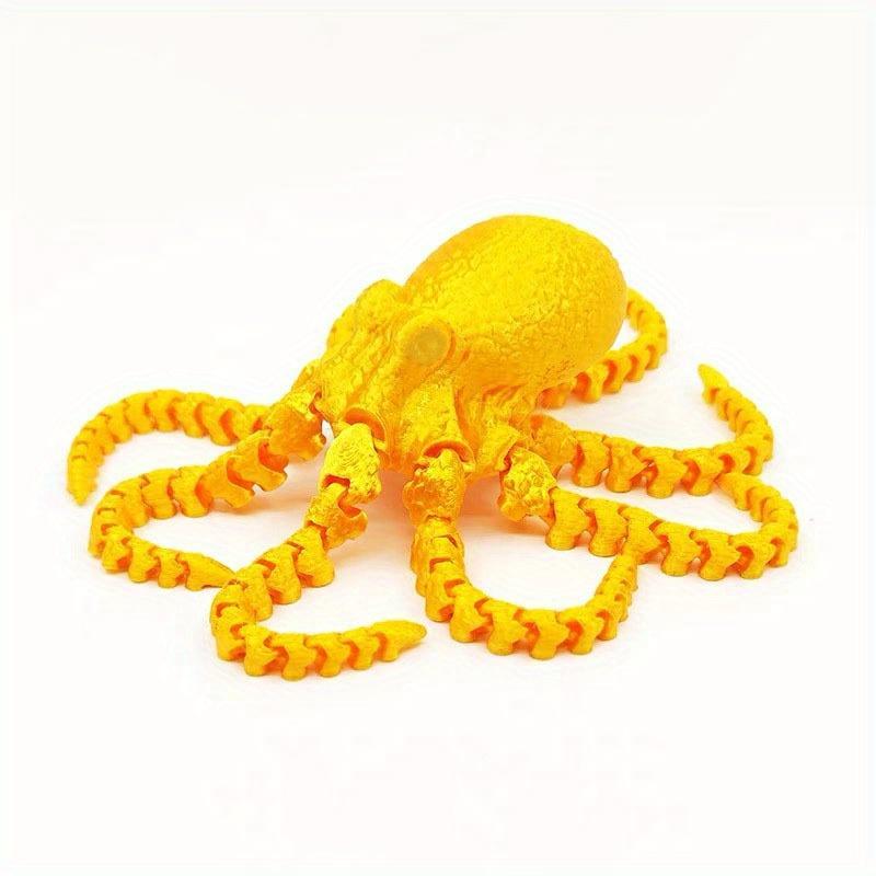 3D Printed Octopus Design Ornament, 1 Count Colorful Octopus Animal Decoration, Soft Joint Octopus Ornament, Desktop Decoration for Home Office