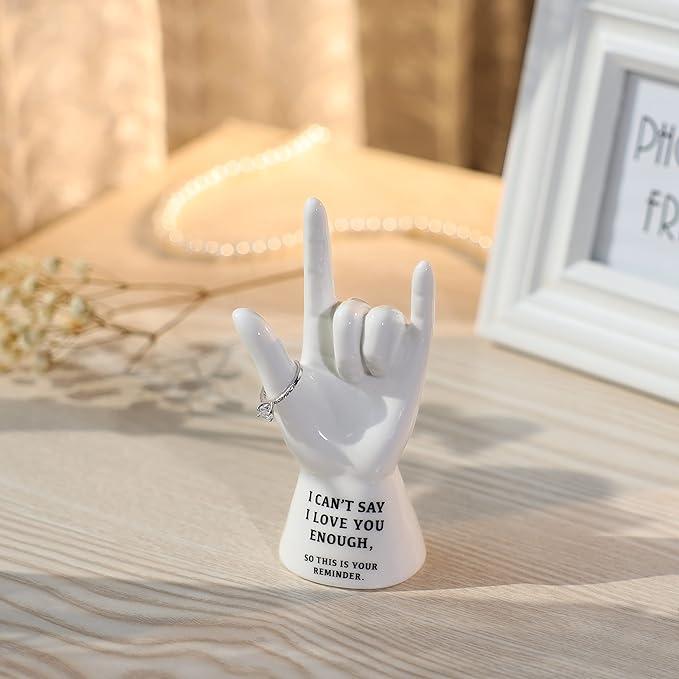 Hand Ring Holder-Mother's Day Gifts-Valentines's Day Gifts for Her,Girlfriend,Women,Mom,Nana-I Love You Gifts for Boyfriend,Him-I Can't say I Love You Enough,So This is Your Reminder (X0038VWD1N)