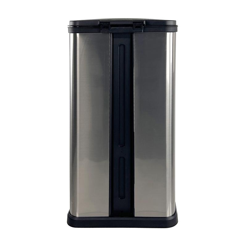 Mainstays 13.2 Gallon Trash Can, Plastic Rectangular Step Kitchen Trash Can, Silver