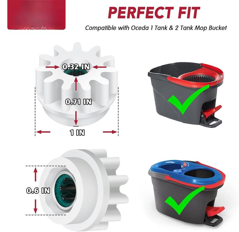 Pedal Bearing Replacement for OCedar Mop Bucket - Easy Fix for O-Cedar Easywring Bucket System. 2 Pack One Way Clutch Gear Sprockets Repair Compatible with 90% Rotation Mop Bucket on The Market.