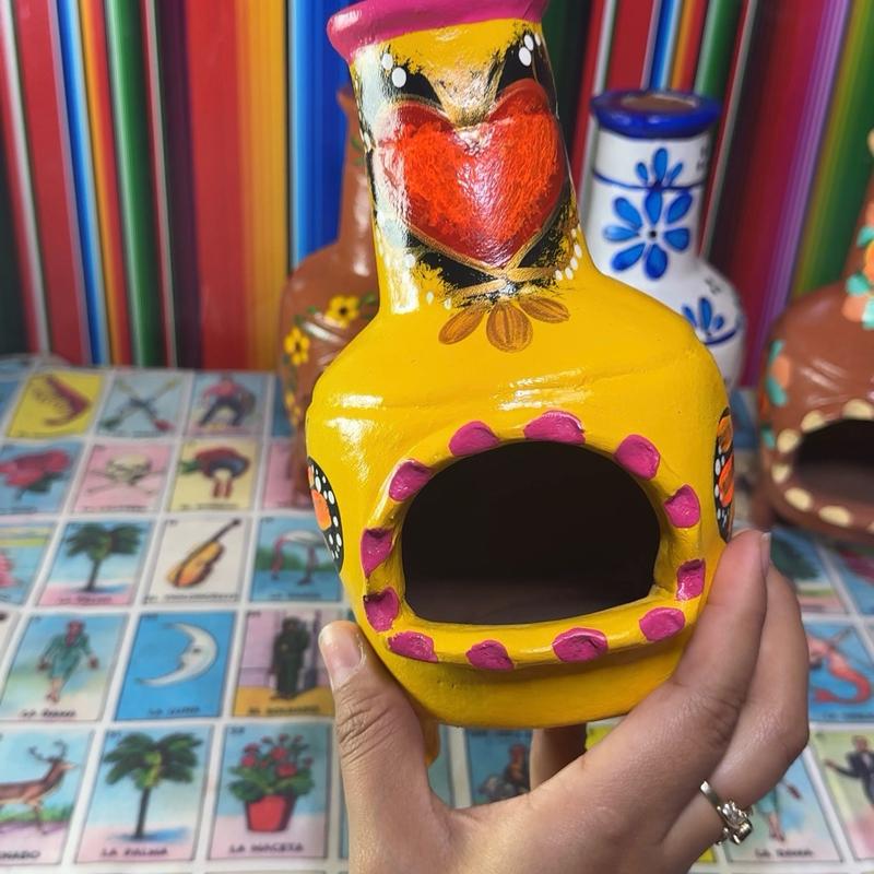 Painted mini chimney for a candle or incense