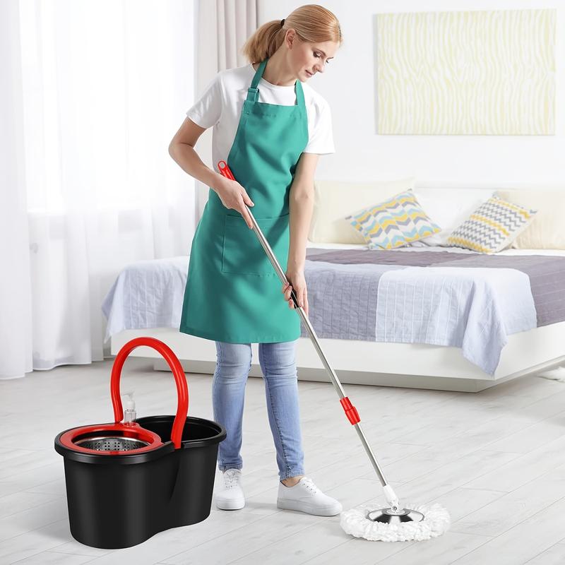 360° Spin Mop Bucket System with Adjustable Handle and 3 Mop Heads, Floor Cleaning Set for Efficient Bathroom & Floor Cleaning, Holiday Cleaning, Christmas Cleaning