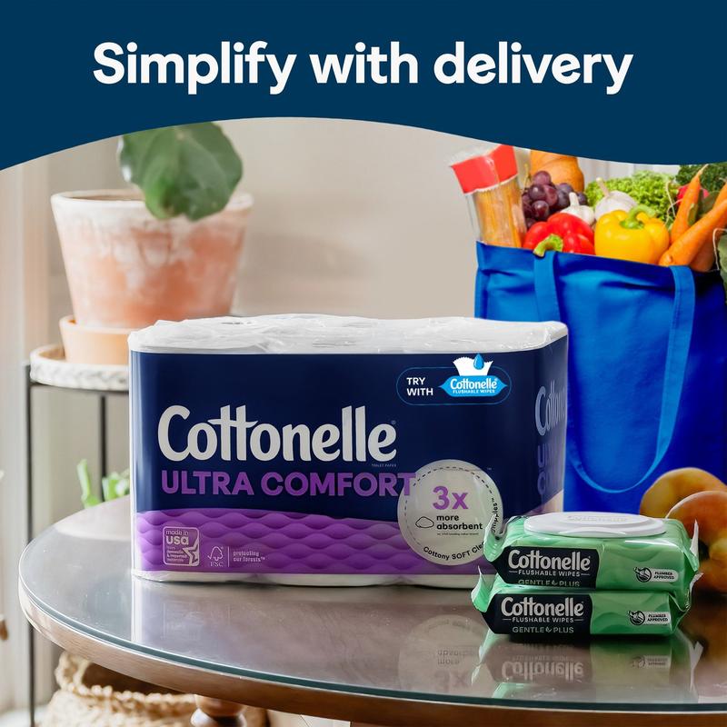 Cottonelle Ultra Comfort Toilet Paper, Soft Toilet Tissue, 12 Mega Rolls