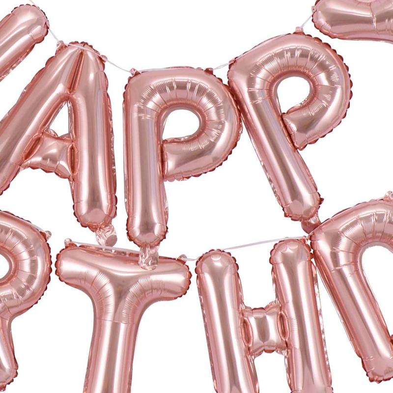 25pcs Happy Birthday Balloon Set, Solid Color Letter Balloon, Birthday Party Decoration Supplies