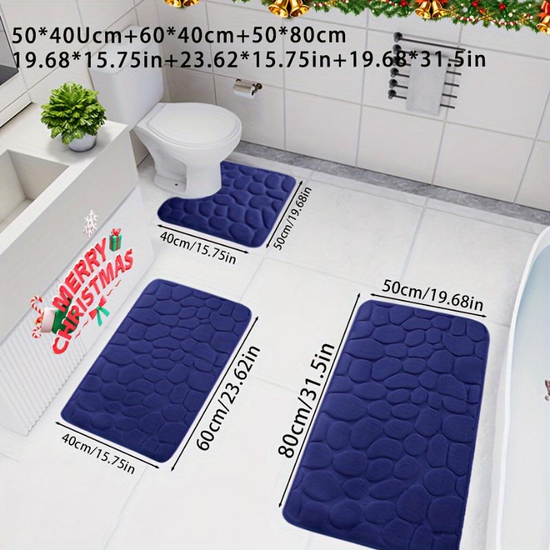 3pcs Ultra Soft Ultra Absorbent Bath Mat Set, Non-Slip Contour Carpet, Premium Bathroom Floor Mat, Bath Rug Set For Bathtub, Bathroom Accessories, Bathroom Decor Set, Home Decor Fleece