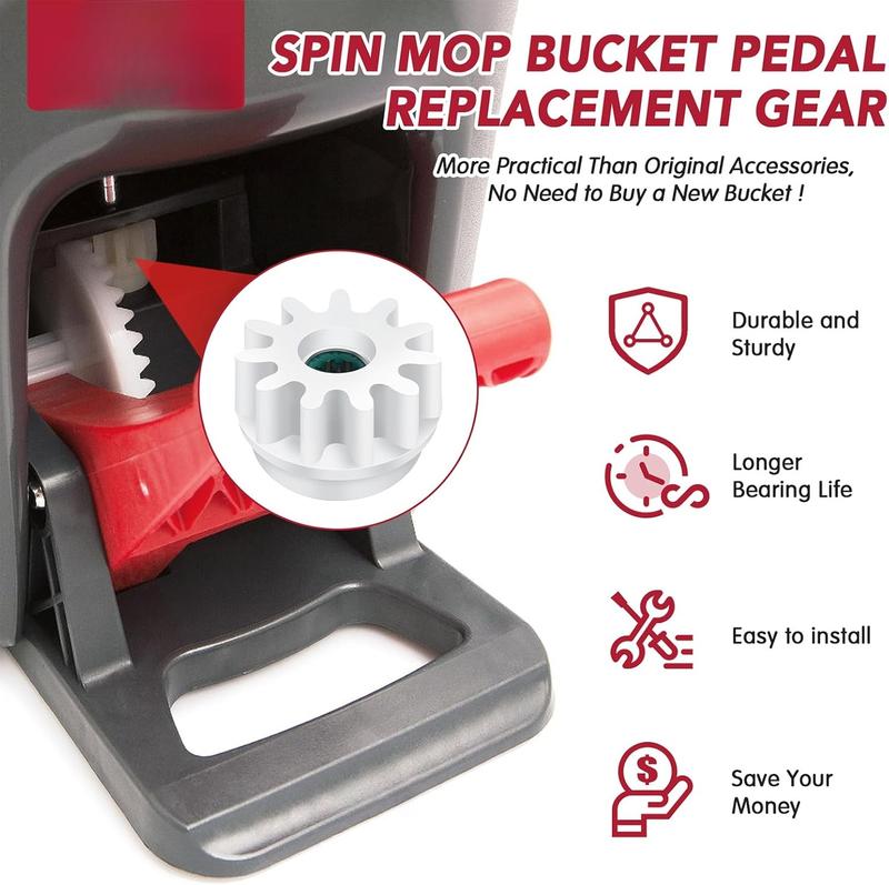 Pedal Bearing Replacement for OCedar Mop Bucket - Easy Fix for O-Cedar Easywring Bucket System. 2 Pack One Way Clutch Gear Sprockets Repair Compatible with 90% Rotation Mop Bucket on The Market.