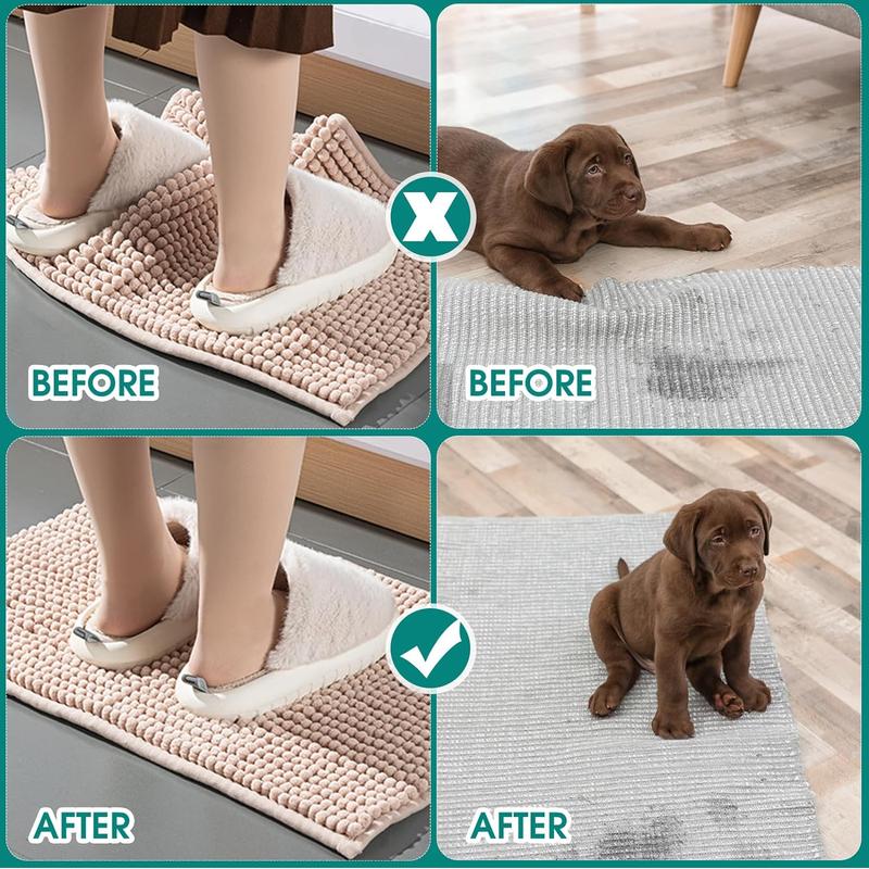 Rug Pad Gripper, 8pcs set Non-slip Rug Pad Gripper, Christmas Decor Reusable & Washable Rug Tape for Hardwood Floors & Tiles, Area Rug Pad Gripper, Household Carpet Accessories, Christmas Gifts, Christmas Decorations