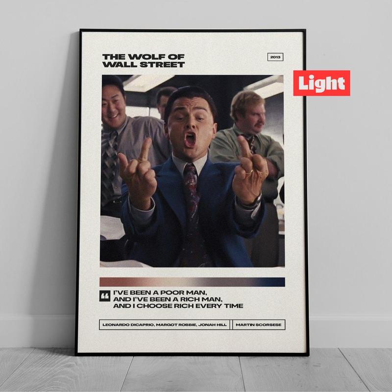 The Wolf of Wall Street Poster No Frame - Premium Poster - Minimalist Movie Poster - Vintage - Retro - Art Print