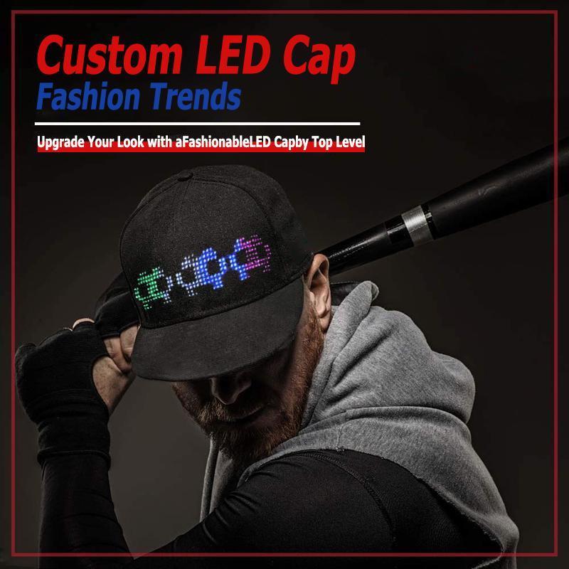 NEW 16x32 Full-Color Led Scrolling Hat With Bluetooth App For Custom Gifs Pics Text, Removable Led Display for Christmas, Party Clubs Outdoor Bar