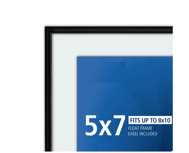 (2 pack) 8x10 Glass Floating Frame, Fits 8x10 Picture, Displays 5x7 or Smaller as Floating, Black Decor Light Photo Wall