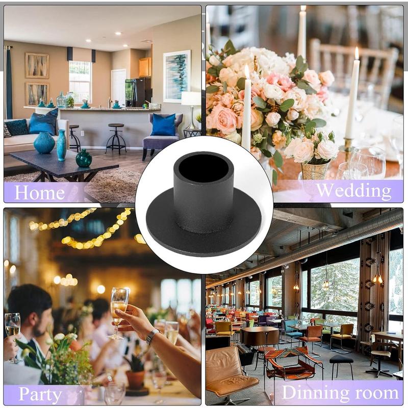 4 Pcs Black Candle Holders Retro Candlestick Holder Farmhouse Decor for Home Wedding Party Anniversary Housewarming Gifts for Women Men