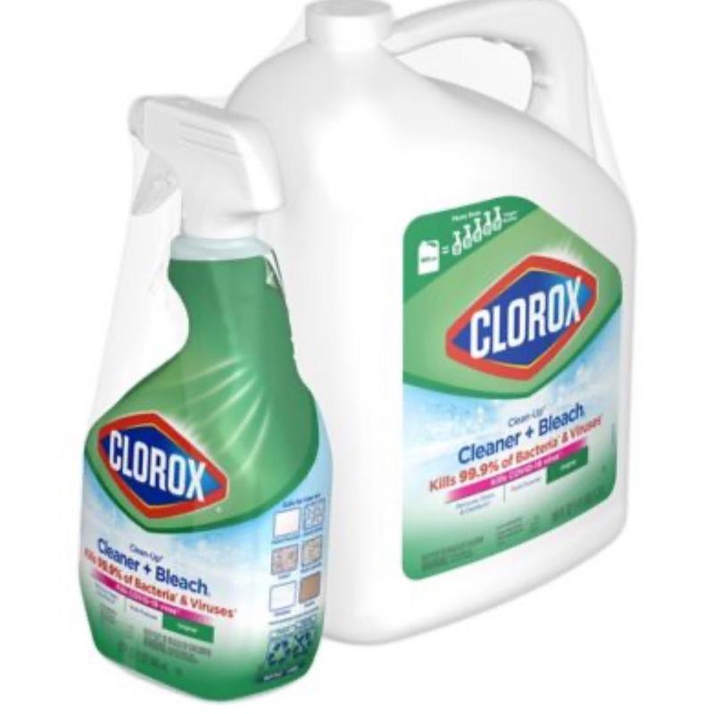 Clorox Clean-up Cleaner with Bleach Spray Bottles 32oz with Refill Bottle 180oz