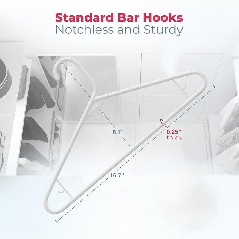 Plastic Clothes Hangers Bulk | 20 30 50 100 Pack Available | Laundry Clothes Hanger | Coat Hangers Plastic | Heavy Duty Plastic Hanger for Closet and Clothing Hangars (White)