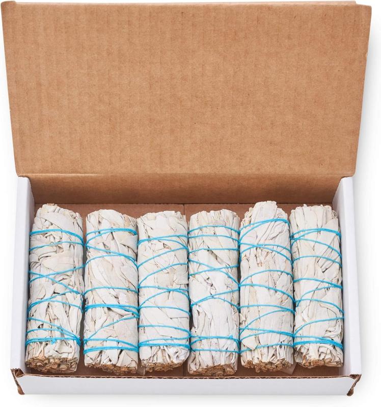 6 Pack White Sage - Sage Smudge Sticks for Cleasing Energy - Sustainably Grown