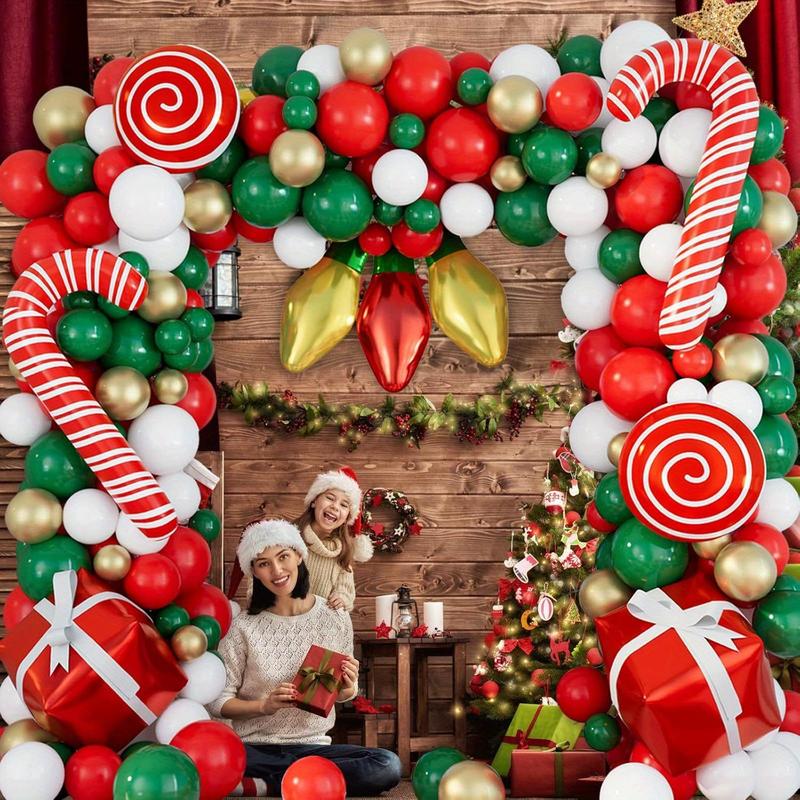 Christmas Balloon Arch Kit, 156pcs set Mixed Color Balloon Set, Balloon Garland Arch Kit for Christmas & New Year Party Decoration