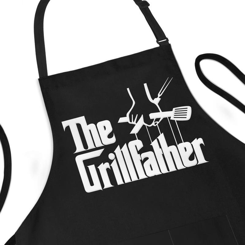 APRON DADDY Chef Apron - The Grillfather - Funny Dad Gift BBQ Grilling Cooking Apron