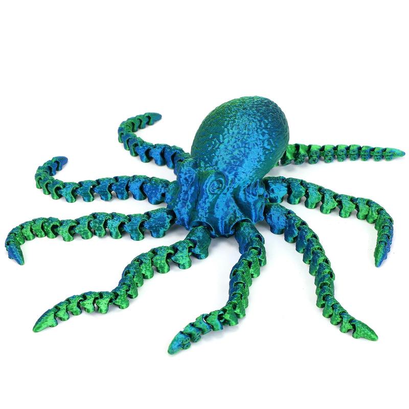 3D Printed Octopus Design Ornament, 1 Count Colorful Octopus Animal Decoration, Soft Joint Octopus Ornament, Desktop Decoration for Home Office