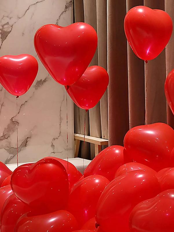 20Pcs Heart Shaped Balloons Red Pink Black Latex Balloon for DIY