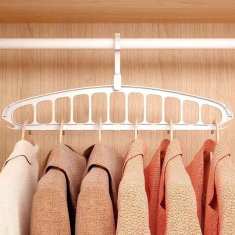 Rotatable Folding Clothes Hanger, 5 Counts set Space Saving Clothes Hanger, Modern Simple Large Capacity Clothes Hanger for Home Wardrobe Dormitory