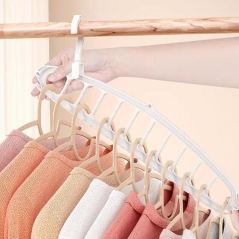 Rotatable Folding Clothes Hanger, 5 Counts set Space Saving Clothes Hanger, Modern Simple Large Capacity Clothes Hanger for Home Wardrobe Dormitory