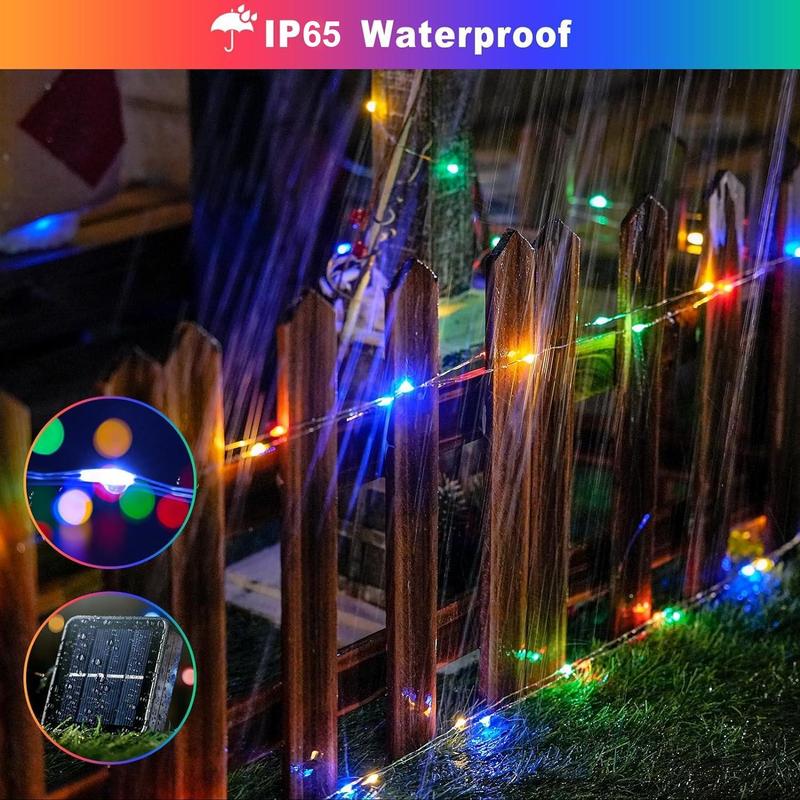 Solar Powered LED Fairy Light, 1 Count 8 Flashing Modes LED String Light, Waterproof LED Light for Garden, Patio, Wedding, Christmas, Halloween