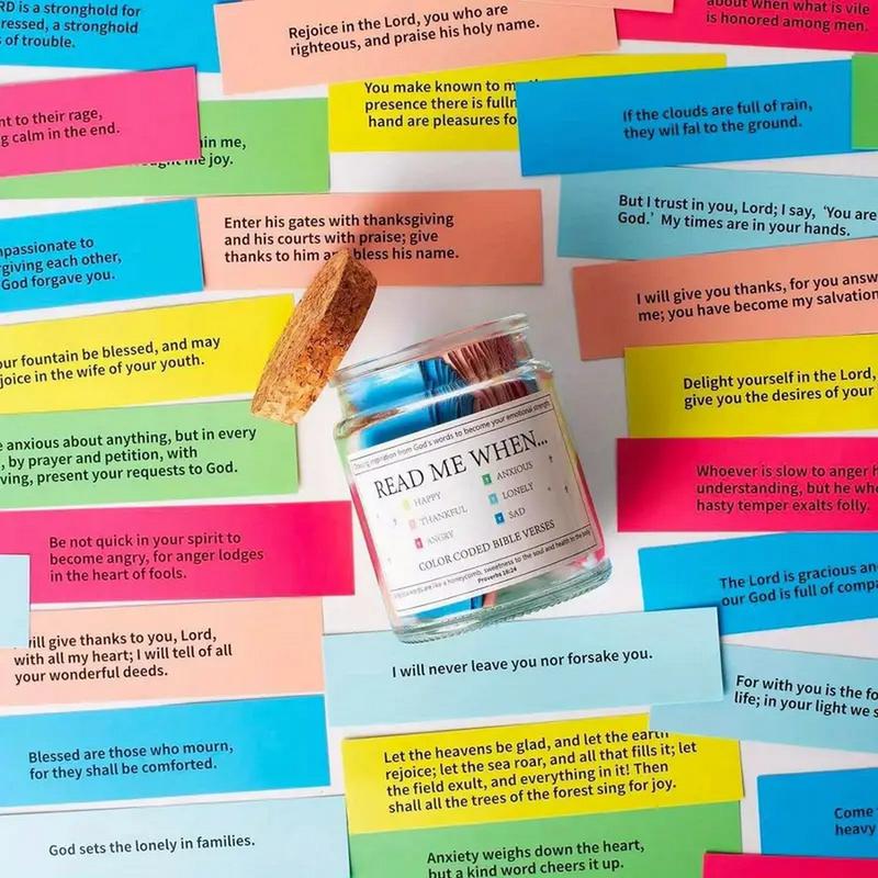 Bible Verses In Jar, 1 Count Jesus Scripture Jar, Color Coded Bible Verses Prayer Card, Christian Bible Gift, Boyfriend Gifts, Room Accessories