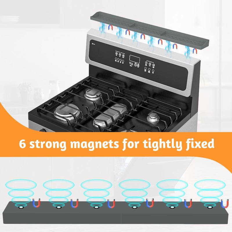 Silicone Stove Top Shelf, 1 Count Magnetic Heat Resistant Spice Rack Organizer, Kitchen Storage Rack for Over Stove Oven