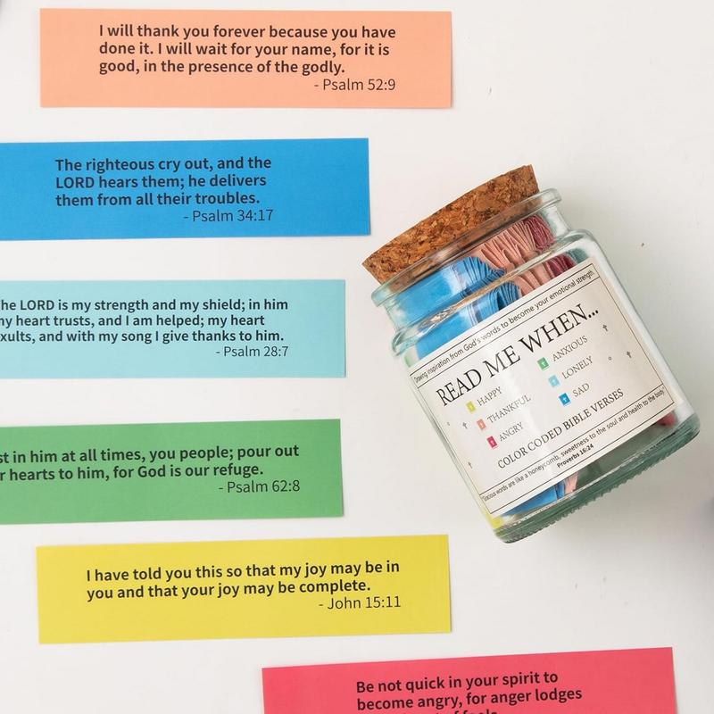 Bible Verses In Jar, 1 Count Jesus Scripture Jar, Color Coded Bible Verses Prayer Card, Christian Bible Gift, Boyfriend Gifts, Room Accessories