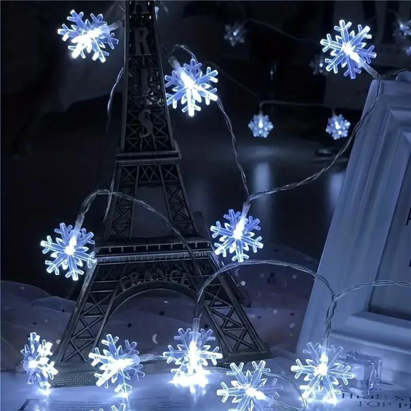 Christmas Snowflake Shaped LED String Light without Battery, 1 Count Battery Powered LED String Light, Decorative Light for Home Party Wedding Festival