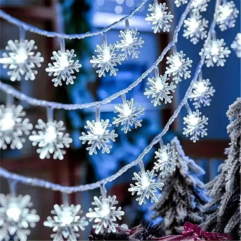 Christmas Snowflake Shaped LED String Light without Battery, 1 Count Battery Powered LED String Light, Decorative Light for Home Party Wedding Festival