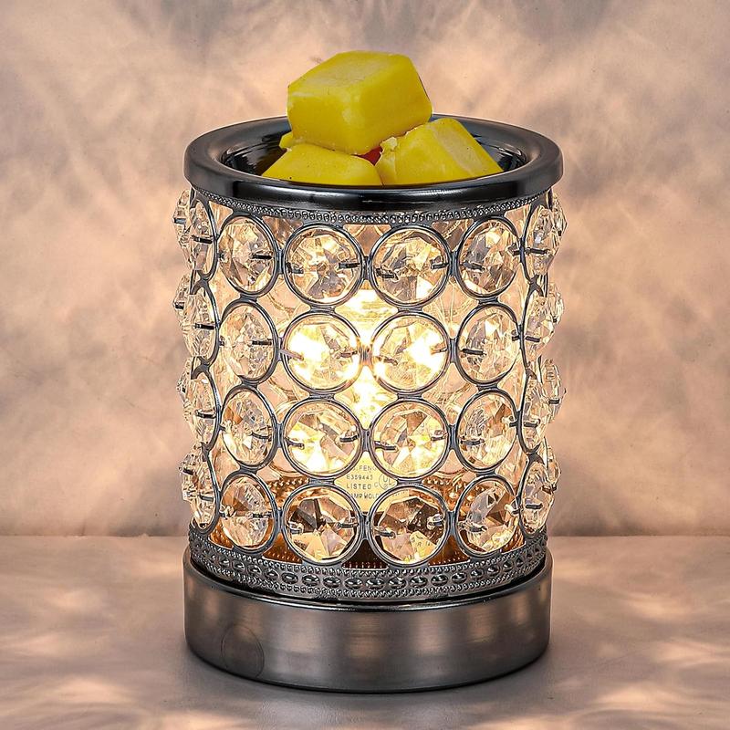 Electric Crystal Wax Melt Warmer - Bulb Heating, Elegant Crystal Design, Quickly Melts Wax Blocks, Releases Long-Lasting Fragrance, Perfect Candle Wax Burner and Wax Warmer for Home Decor