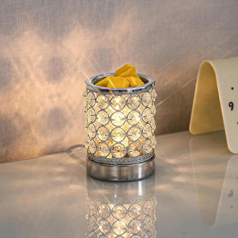 Electric Crystal Wax Melt Warmer - Bulb Heating, Elegant Crystal Design, Quickly Melts Wax Blocks, Releases Long-Lasting Fragrance, Perfect Candle Wax Burner and Wax Warmer for Home Decor