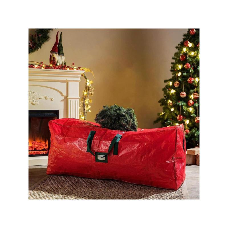 Large Christmas Tree Storage Bag, Suitable For Detachable Trees Up To 9 Feet Tall, 30 Inches High X 15 Inches Wide X 65 Inches Long, Waterproof, Heavy-Duty, Stylish Dual Zipper And Great Handlehalloween Decor, Christmas Decorations, Birthday Decorations,