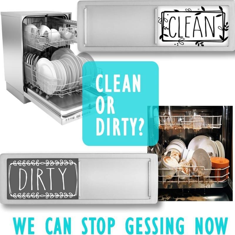 Dishwasher Magnet, 1 Count Cleaning Dirty Sign Magnet, Home Decor Kitchen Sign Magnet, Strong Magnet or 3M Adhesive Option, Can Display Whether is Clean or Dirty