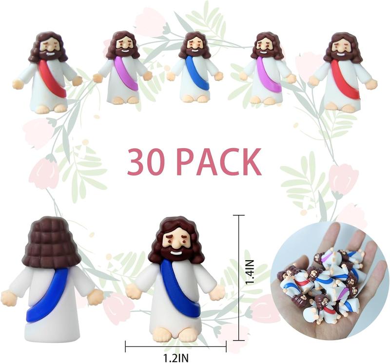 Mini Jesus Figures, Set of 30pcs Action Figures Little Jesus Figures, Tiny Jesus Figures to Hide and Seek Religious Gifts for Easter Egg Stuffers