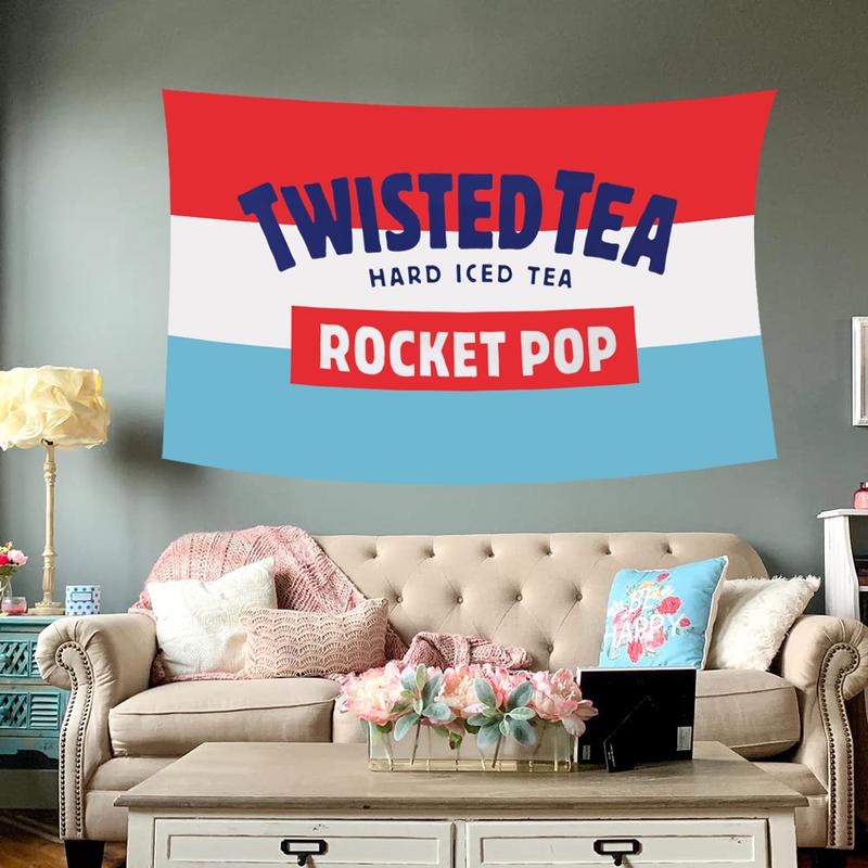 Rocket Pop Twisted T Summer Flag Funny Flag Banner 3x5ft Wall Flag Outdoor Indoor Men College Dorm Men Cave Bedroom Fraternity