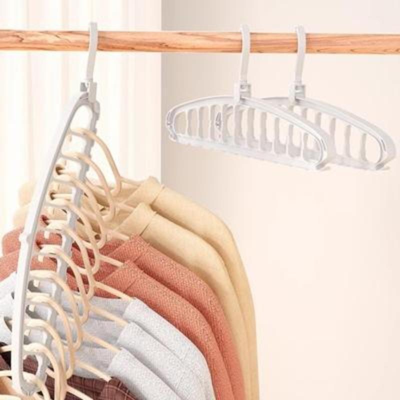 Rotatable Folding Clothes Hanger, 5 Counts set Space Saving Clothes Hanger, Modern Simple Large Capacity Clothes Hanger for Home Wardrobe Dormitory