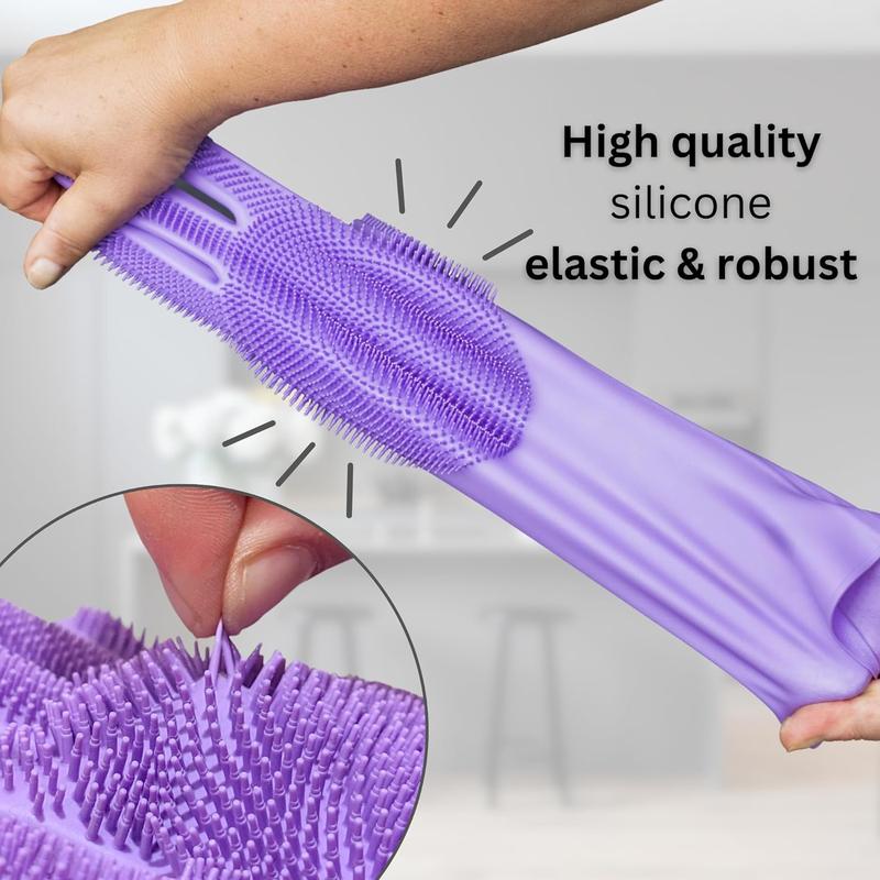 Dog Washing Gloves with Bristle Scrubbers, Reusable Silicone Gloves ideal for Pet Bathing, Massaging & Grooming