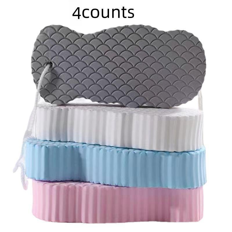 Double-sided Bath Sponge, 4 Counts set Exfoliating Body Scrubber, Body Dead Skin Remover for Home Bathroom Vacation Dormitory Salon