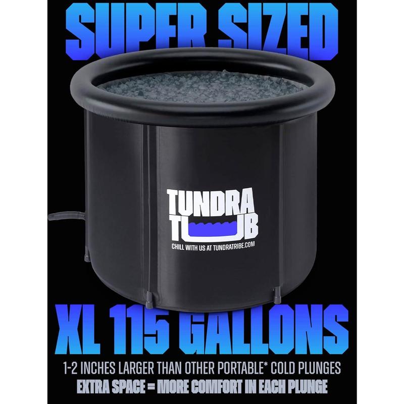 TUNDRA TUB XL Cold Plunge - 115 Gallon Ice Bath for Athletes & Recovery | Cold Therapy Pod includes Cover, Travel Bag, Ice Pack, Pump, Thermometer & Beanie | Recover & Boost Energy | USA Based (TTXL1)