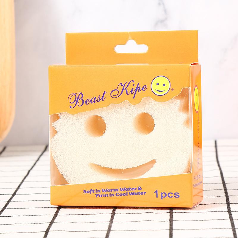 Thickened American Smiley Face Dishwashing Eraser Clean Block Kitchen Absorbent Sponge Wipe Oil-Free Bathroom Floor Decontamination Sponge