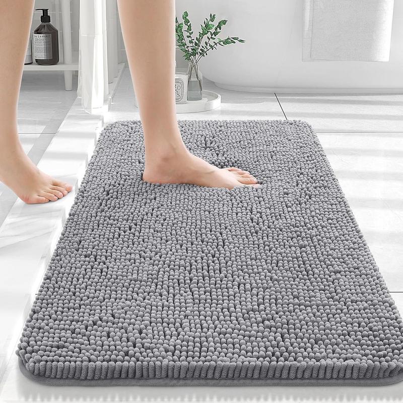 Bathroom Rugs 30x20, Extra Soft Absorbent Chenille Bath Rugs, Rubber Backing Quick Dry, Machine Washable Bath Mats for Bathroom Floor, Tub and Shower