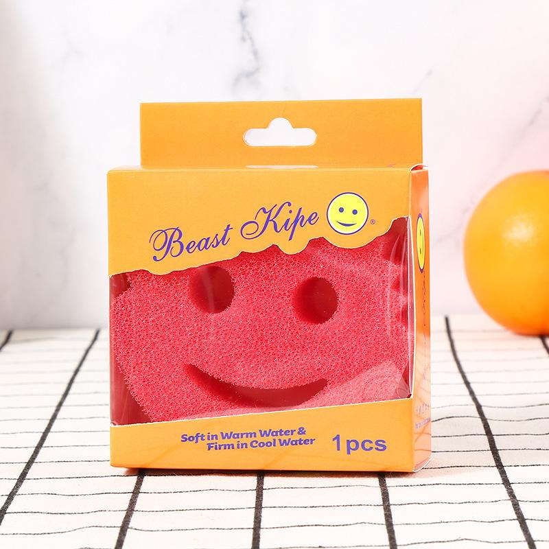 Thickened American Smiley Face Dishwashing Eraser Clean Block Kitchen Absorbent Sponge Wipe Oil-Free Bathroom Floor Decontamination Sponge