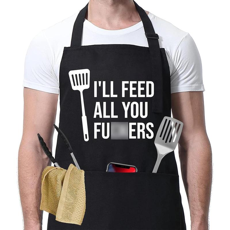 Miracua Funny Cooking Aprons for Men Women - Dad Gifts, Funny Gifts for Men Mom - Fathers Christmas, Birthday Gifts for Dad Step Dad Brother Boyfriend Husband - Cool BBQ Grilling Chef Apron for Men