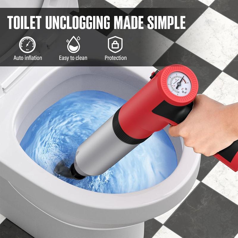 Electric Toilet Plunger - Swift High-Pressure Drain Unclogger | Plungers for Bathroom, Floors, Shower Heavy Duty | Versatile Home Toilet Clog Remover