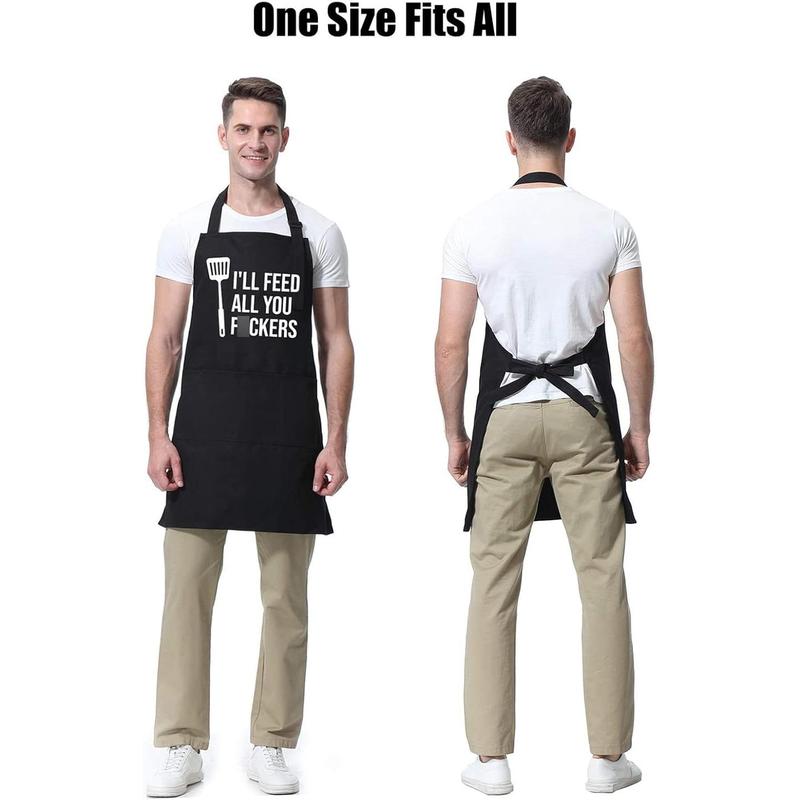 Miracua Funny Cooking Aprons for Men Women - Dad Gifts, Funny Gifts for Men Mom - Fathers Christmas, Birthday Gifts for Dad Step Dad Brother Boyfriend Husband - Cool BBQ Grilling Chef Apron for Men