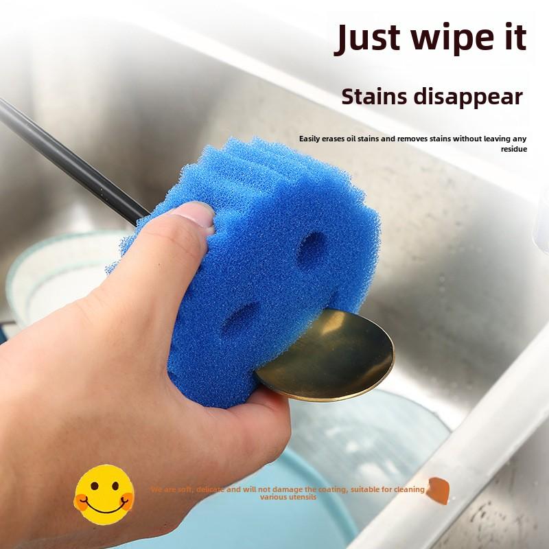 Thickened American Smiley Face Dishwashing Eraser Clean Block Kitchen Absorbent Sponge Wipe Oil-Free Bathroom Floor Decontamination Sponge