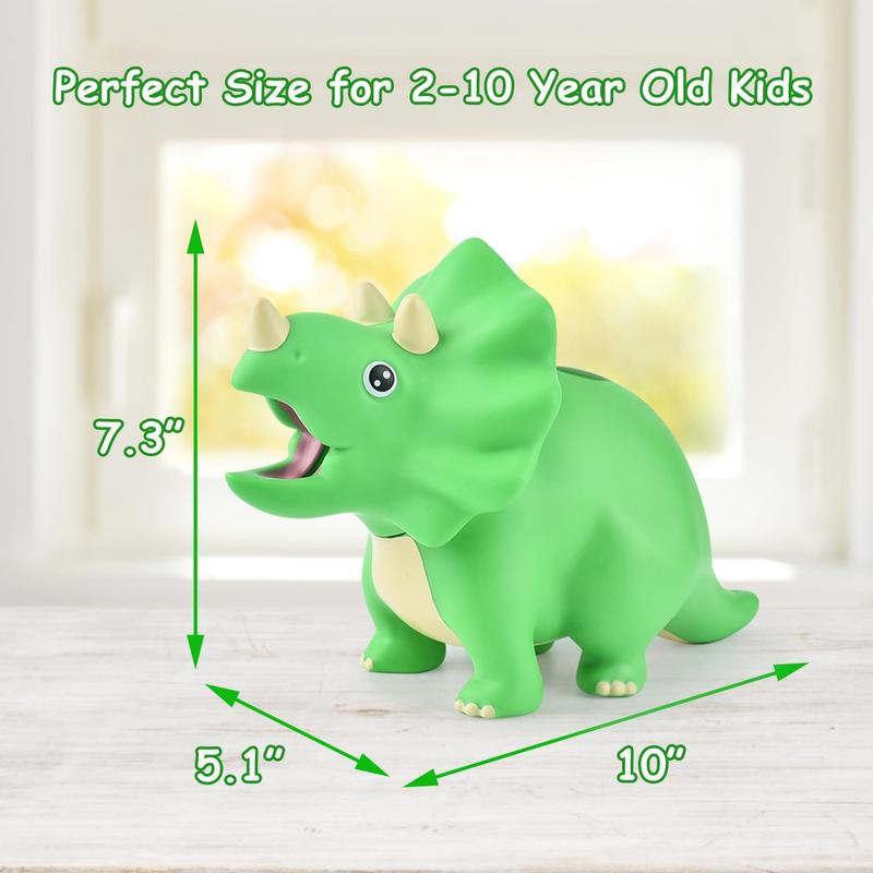 Dinosaur Piggy Bank for Kids, Unbreakable Plastic Money Coin Bank for Boys and Girls, Great Gifts for Birthday, Easter, Baby Shower